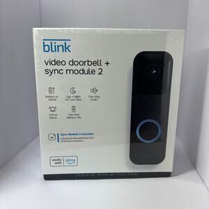 Blink Smart Wifi Video Doorbell Wired/Battery Operated with Sync Module 2 NEW